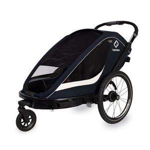 Hamax Breeze One Kinderfahrradanhänger für 1 Kind, Farbe:Navy / Cream