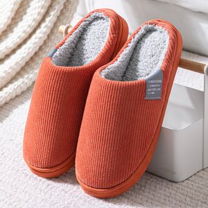 Hausschuhe Damen Plüsch hausschlappen, Warme Pantoffeln Damen Herren Slippers, Unisex Weiche hauslatschen für Herbst und Winter, orange, 40-41