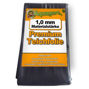 Aquagart Teichfolie PVC 5m x 4m 1,0mm schwarz Folie für den Gartenteich