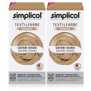 Simplicol Textilfarbe intensiv Safari-Khaki - Einfaches Färben (2er Pack)