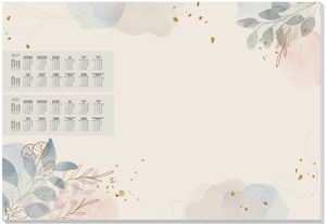 SIGEL HO304 Papier-Schreibunterlage Design "Pastel Garden" - ca. A2 - Kalendarium für 2 Jahre - 30 Blatt