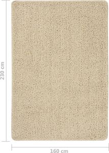 vidaXL Shaggy-Teppich Creme 160x230 cm Rutschfest