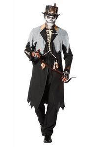 Kostüm Voodoo King Halloween Mantel Skelett, Groesse:50