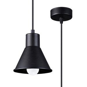 Sollux Lighting Decke Einfache Lampe für Home Office Minimalistische Dekoration Ohne Glühbirnen From Stahl Pendelleuchte TALEJA 1 Schwarz E27 Größe 14x14x120