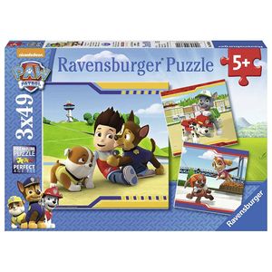 3 x 49 Teile Ravensburger Kinder Puzzle Paw Patrol Helden mit Fell 09369