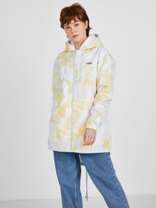 Gelb-weiß gemusterte Damen-Wendejacke mit leichter Kapuze VANS - XS