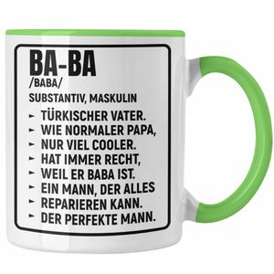 Trendation - Türkischer Vater Geschenk Tasse Türken Kaffeetasse Baba Papa  (Grün)