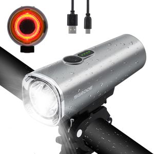 LED Fahrradlicht Set Fahrradbeleuchtung Scheinwerfer 2-Modi USB+Rücklicht 500M