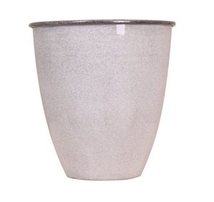 Übertopf / Vase aus Metall  pulverlackiert 32x37 cm hellgrau