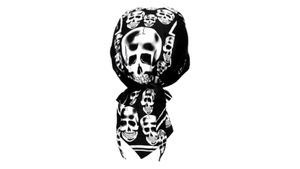 Bandana Cap Rocker Skull, Kopftuch mit Totenköpfen Rocker, Bandana Headscarf with Skulls, Pañuelo pañuelo Con Calaveras, Foulard Bandana Avec des crânes
