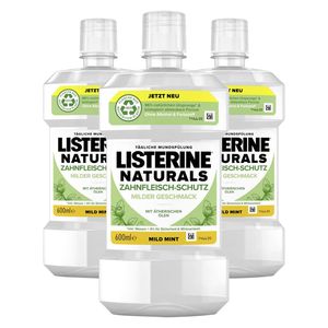 3x Listerine Naturals Zahnfleisch Schutz Mundspülung je 600ml