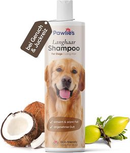 Pawlie's Hundeshampoo Langhaar zur Fellpflege für bessere Kämmbarkeit, Hundeshampoo gegen Geruch mit Arganöl, Dog Shampoo, Hunde Shampoo & Conditioner