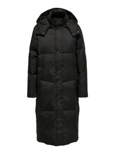 ONLY Damen langer Daunen-Mantel OnlAlicia gesteppt Winter-Jacke Kapuze Oversize, Farbe:Schwarz, Größe:XL