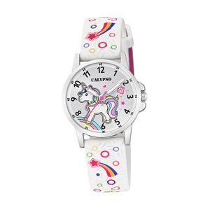 Calypso Kinderuhr PUR mehrfarbig weiß rosa Calypso Junior Armbanduhr D2UK5776/4
