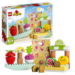 LEGO 10983 DUPLO My First Biomarkt, Spielzeug-Shop-Set für Jungen und Mädchen, Lernspielzeug für Kleinkinder ab 1,5 Jahren, Obst- und Gemüsezubehör