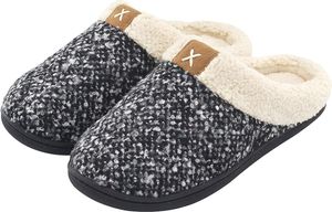 Gemütliche Memory Foam-Hausschuhe für Damen, flauschiges, wollähnliches Plüsch-Fleece-Futter