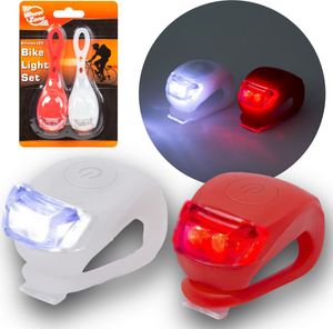 WheelZone - Silikon-Fahrradlicht-Set - Birnen Fahrradlichter Vorder- und Rücklicht Fahrrad - Wasserdichte Gummi-LED-Fahrradlichter - Scheinwerfer