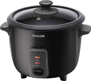 SENCOR SRM 0601BK Rýžovar, objem 0,6 l, světelné kontrolky, Keep Warm, vhodný pro přípravu všech druhů rýže včetně rýže na Sushi, příkon 300 W