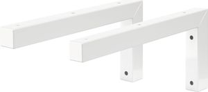 ML-Design 2er Set Wandkonsole Winkel L-Form für Waschtisch, 300x150 mm, Weiß, aus Stahl, Design Waschtischhalterung, Wandhalterung für Waschtischplatte Waschbecken, Konsolenträger Regalträger Regalhalter