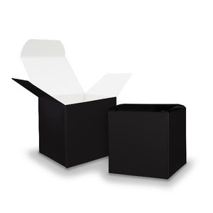 itenga Würfelbox aus Karton 6,5x6,5cm schwarz Gastgeschenk