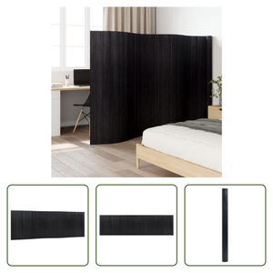 The Living Store Paravent Schwarz 165x600 cm Bambus