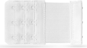 BH Verlängerung, flexible Erweiterung für BH's - Elastischer Bra Extender 3 Haken, Ösen - 9,5cm x 5,5cm ( Weiß ) - BH-Verlängerer