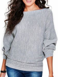 Pullover Sweatshirts Damen Langarm Langkleid Feiertag Gegen Nacken Midi Kleider Lässig Solid Farbe, Farbe:Grau, Größe:2Xl