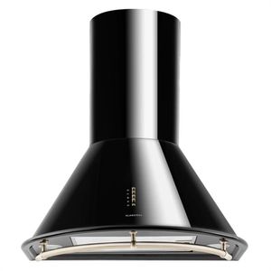 Klarstein Lumio Neo - Retro Dunstabzugshaube, Wandabzugshaube, Abzugshaube, Energieeffizienzklasse A, Breite: 60 cm, Abluft/Umluft, Abluftleistung: 610 m³/h, Edelstahl-Gehäuse, schwarz