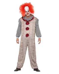 Vintage Horror-Clown Kostüm für Halloween Größe: XL
