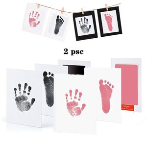 Baby Fuß- oder Hand-Abdruck Set, Stempelkissen, Druckkarten, mit Papier-Bilderrahmen, Taufe Geschenk für Neugeborene
