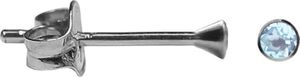 Kelchohrstecker 925 Sterling Silber mit Zirkonia in hellblau 2-5mm Größe - 2 mm Kelchohrstecker 925 Sterling Silber mit Zirkonia in hellblau 2-5mm Größe - 2 mm