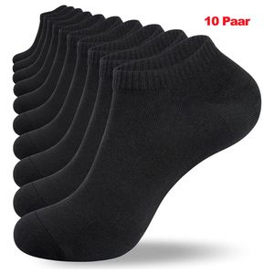 10 Paar Socken Sneaker aus Baumwolle, Kurzsocken für Damen und Herren, Atmungsaktiv,  geruchshemmend, Anti-Blasen, für Sport/Arbeit/Freizeit -Größ L