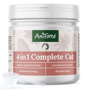 AniForte 4in1 Complete Cat 60g - Rundumversorgung für Katzen, Pulver mit Taurin, Kollagen für Gelenke, für Nervensystem, Immunsystem, Magen & Darm
