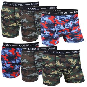 Socked Boxershorts Herren (6 Stück) Retroshorts Camouflage Army Baumwolle Unterhosen
