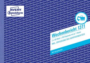 AVERY Zweckform Formularbuch "Wochenbericht" DIN A5 quer 2 x 50 Blatt