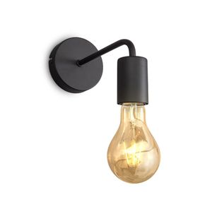 Vintage nástenná lampa Retro nástenné miesto čierne matné svetlo obývacia izba Edison E27