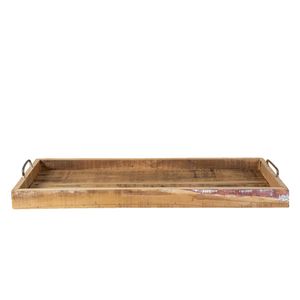 Clayre & Eef Tablett  70*31*7 cm Braun Holz Rechteckig Deko Tablett Tablett mit Griffe