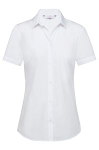 Greiff Corporate Wear SIMPLE Damen Business-Bluse Kurzarm Kentkragen Regular Fit Baumwollmix OEKO-TEX® Weiß 44