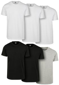 Urban Classics Herren T-Shirt Basic Tee 6-Pack TB2684C Wht/Wht/Wht/Blk/Blk/Gry 5XL