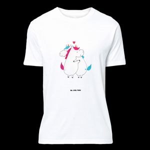 Mr. & Mrs. Panda Größe XL T-Shirt Einhorn Mitteilung - Weiß - Geschenk, Valentinstag, Jubiläum, Pegasus, witzig, Einhorn Deko, Herrn, Ehe, Unicorn, Party, Einhörner