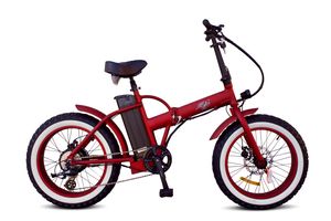 Fatty - Matná červená - 250W/20Ah - Mestský elektrický skladací bicykel Fat Bike 20 palcov