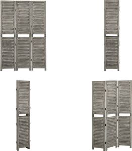 vidaXL 3-częściowy rozdzielacz pokoju szary 106,5x166 cm lite drewno - rozdzielacz pokoju - ekran prywatności - składany ekran - ściana panelowa