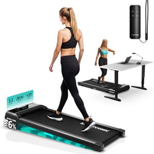 Sportconic Sportconic Laufband 1-6km/h - Laufmatte mit Neigungsfunktion - Laufband für den Untertisch - Inkl. Fernbedienung