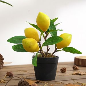 1 Stück künstliche Baumfruchtpflanze Bonsai Farbe Zitronen