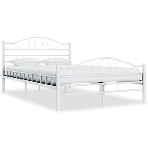 Neue Möbel| Doppelbett Jugendbett Bettgestell Weiß Metall 120x200 cm| Klassische Betten mit Lattenrost