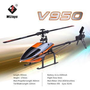 WLtoys V950 Hubschrauber 2.4G 6CH 3D 6G System Buerstenloser Motor Flybarless RTF RC Hubschrauber