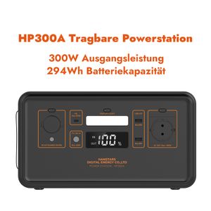 Hanstars Tragbare Hochleistungs-Powerstation für Outdoor und Notfall – 300W, mehre Lademöglichkeiten, BMS, AC, USB-A, USB-C, Kfz-Ladeanschluss