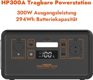 Hanstars Tragbare Hochleistungs-Powerstation für Outdoor und Notfall – 300W, mehre Lademöglichkeiten, BMS, AC, USB-A, USB-C, Kfz-Ladeanschluss