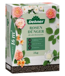 Dehner Rosendünger, hochwertiger Dünger für Rosen, organischer NPK-Dünger, mit Spurennährstoffen, organisch-mineralisch, 2 kg, für ca. 16 qm