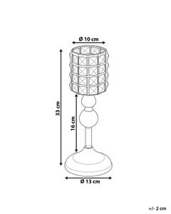 BELIANI Kerzenständer Silber 13 x 33 cm Glas und Metall Hohe Glasschale mit dekorativen Kristallen Glamour